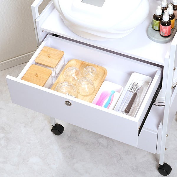 楽天市場】ウッド 木製 ワゴン ラック キャスター付き Secret 引き出し