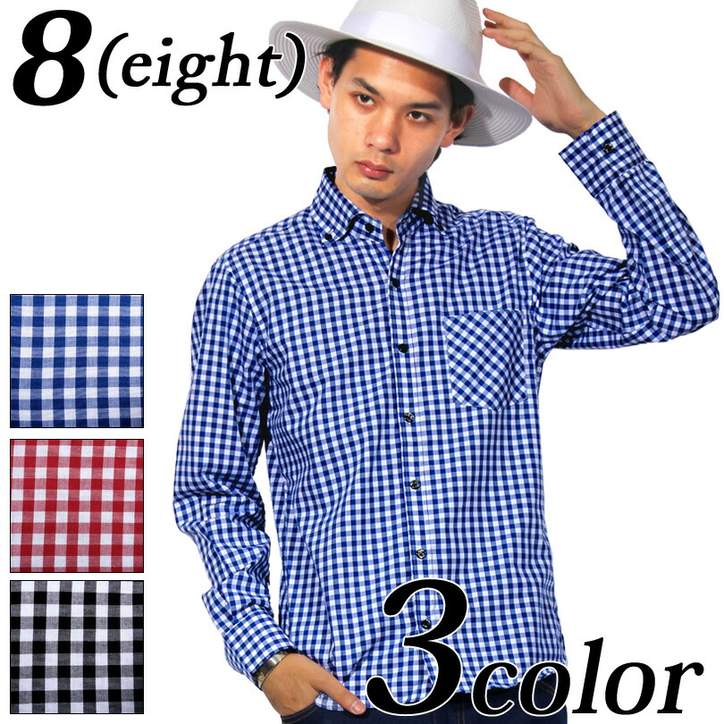 楽天市場】チェックシャツ メンズ シャツ 長袖 全3色 新作 シャツ