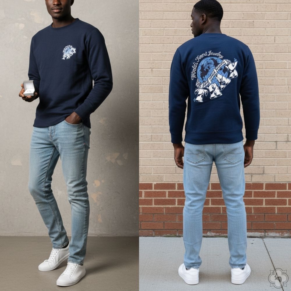 TraxNYC Limited Edition Navy Crew-Neck Sweater 70864