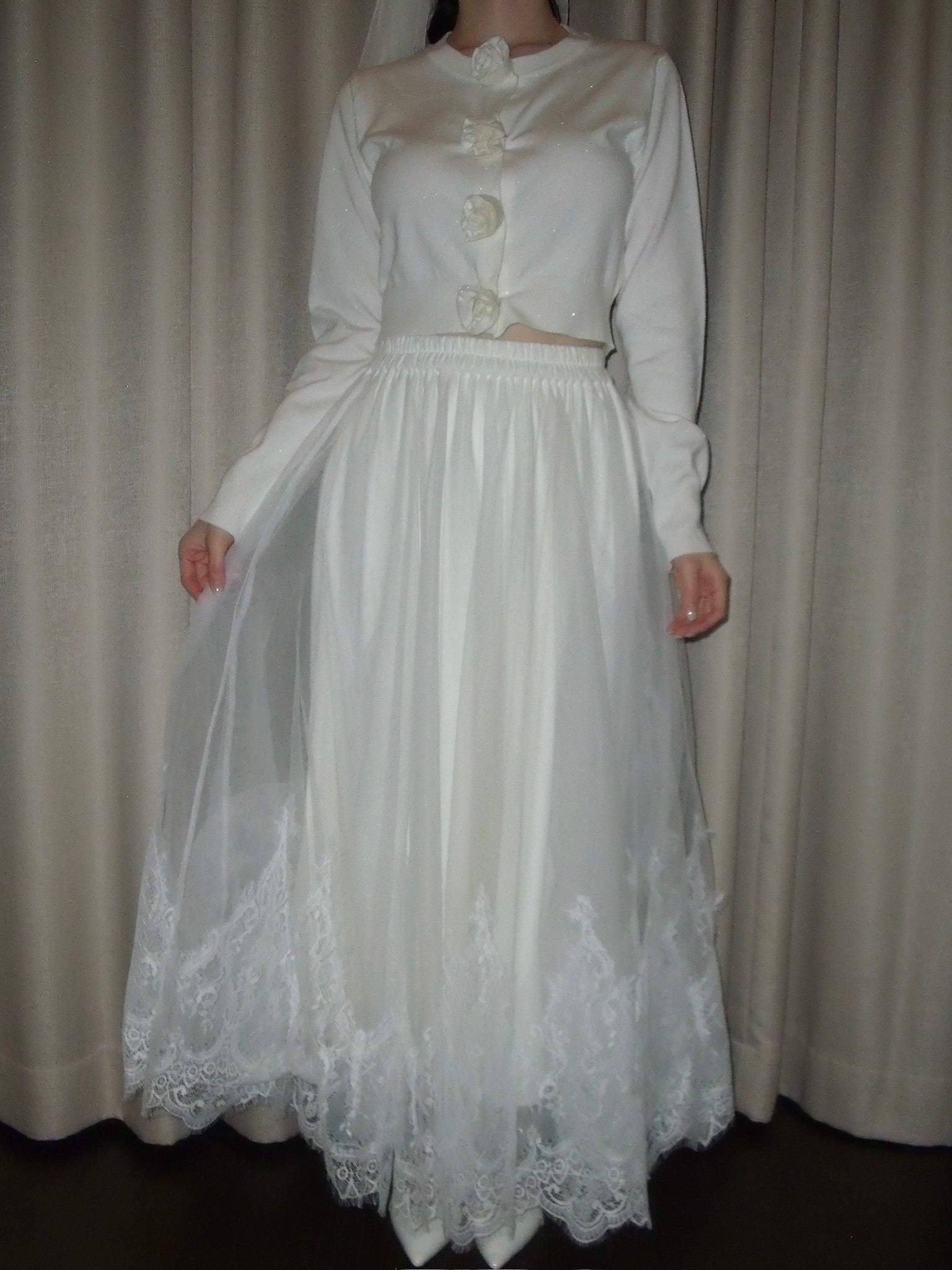 予約販売3月中旬〜下旬】Clara Tulle Lace Long Skirt – Treat Ürself