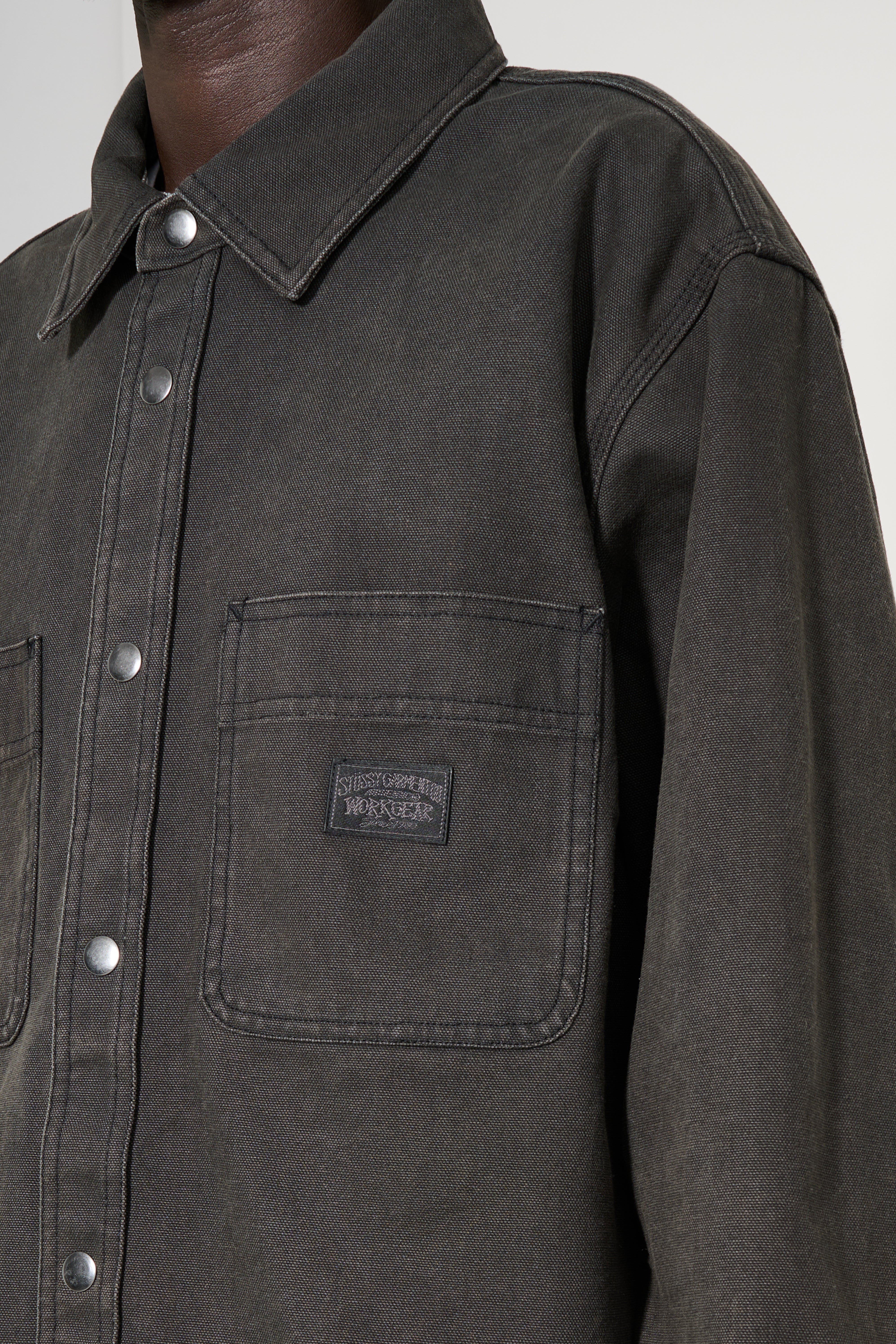 Stüssy Heavy Washed Canvas Shirt Black – Très Bien
