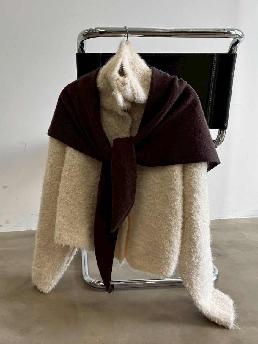 ウール混】トライアングルニットマフラー | Trish