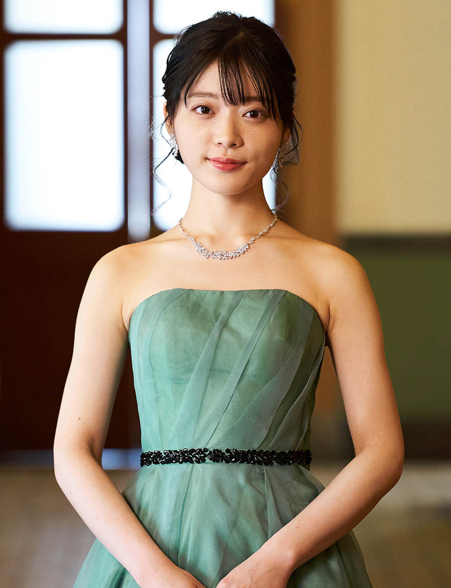 演奏会ドレス・ステージドレスにお薦めダークオリーブロングドレス