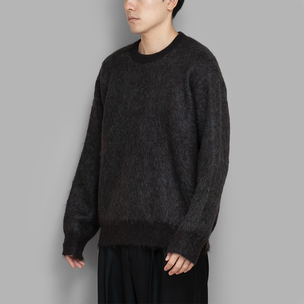 ssstein / Kid Mohair Mix Jacquard Knit LS (Brown Mix) | twelve
