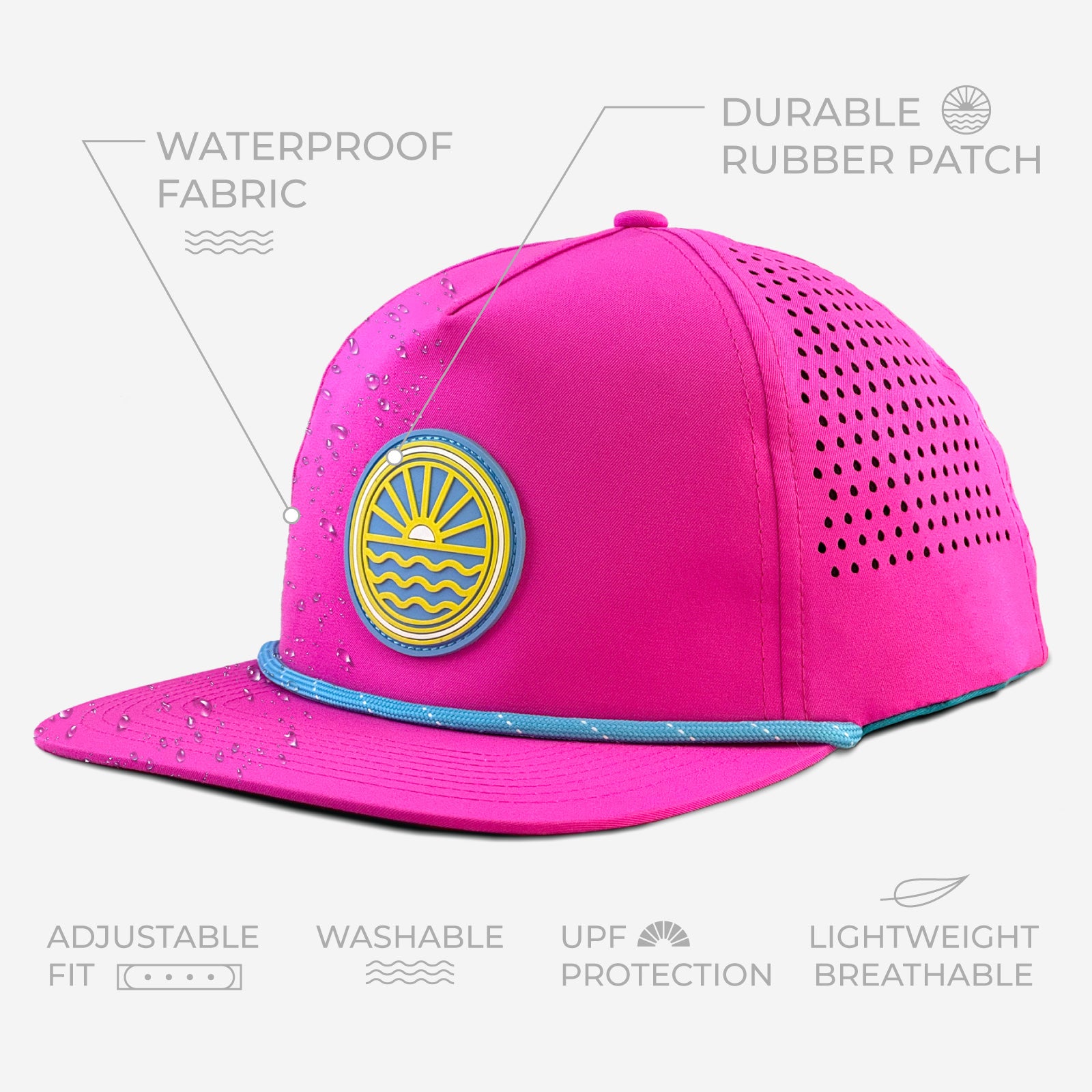 80s Sun Wave Waterproof Hat - Pink – Tuck Life