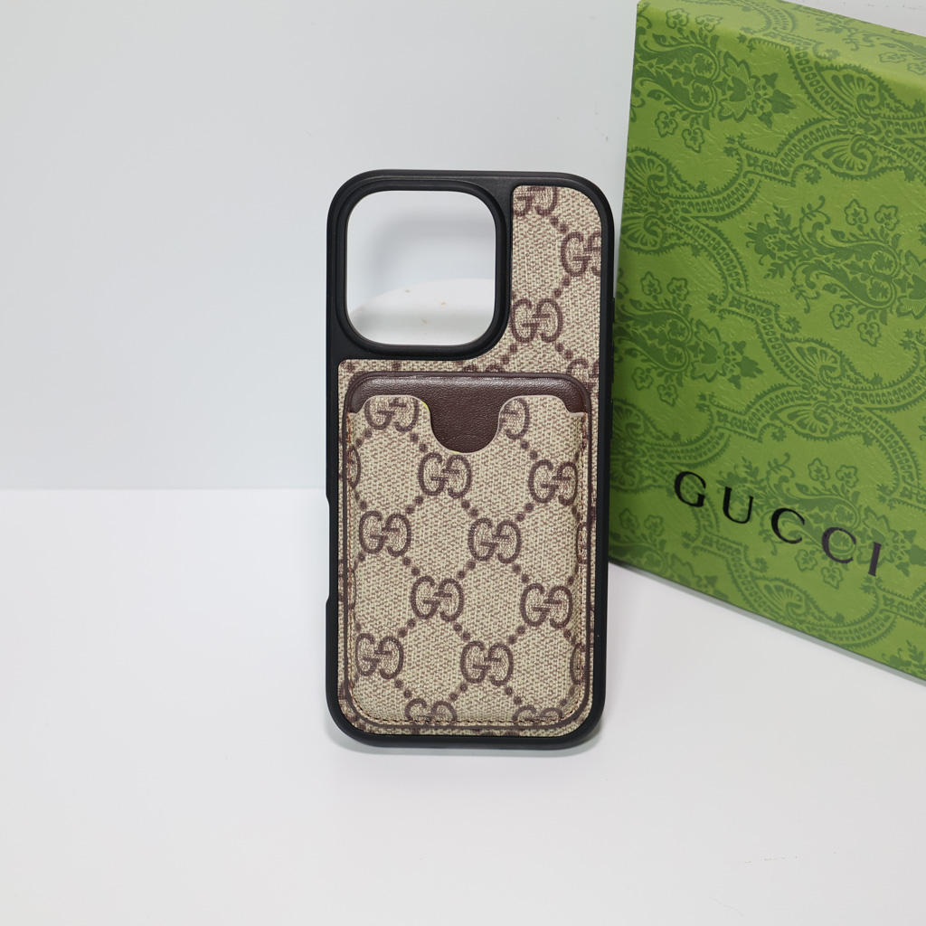 Card Holder Gucci Case for iPhone 12-16 Pro Max Plus - uCaseSpot