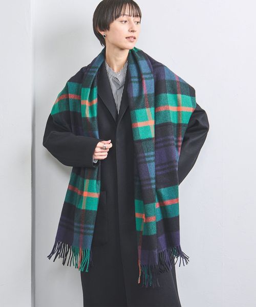 Johnstons of Elgin＞カシミヤ チェック ストール