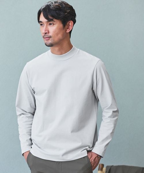 WEB限定】JUST fit クリーン カノコ モックネック 長袖 Tシャツ ―抗菌―