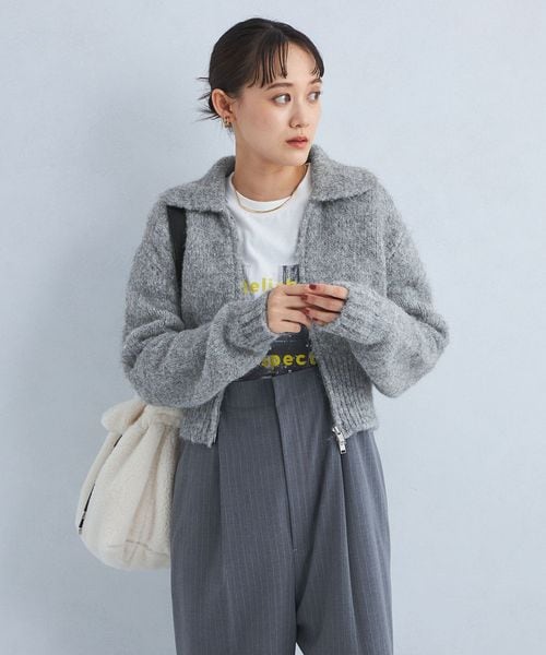le＞フラッフィー ジップアップ カーディガン