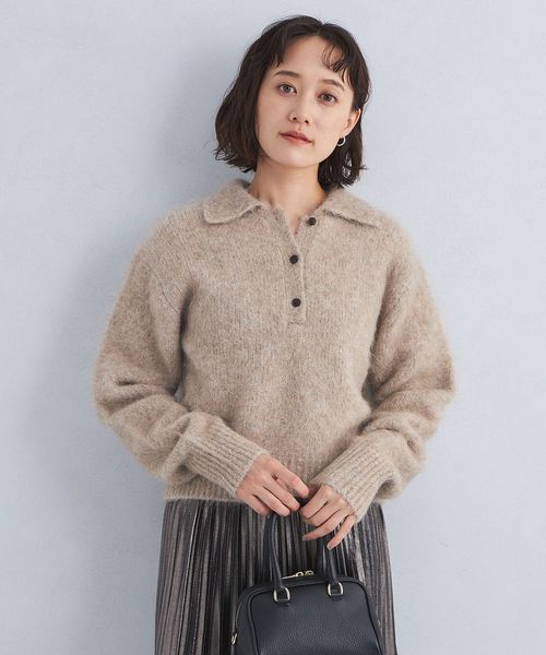 アルパカミックス シャギ― ニット プルオーバー