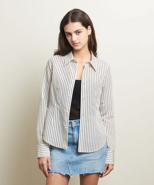ATTISESSION＞ストライプ スリム シャツ