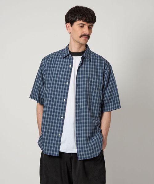 Steven Alan＞ C/L/S チェック レギュラーカラー シャツ ALINE LOOSE