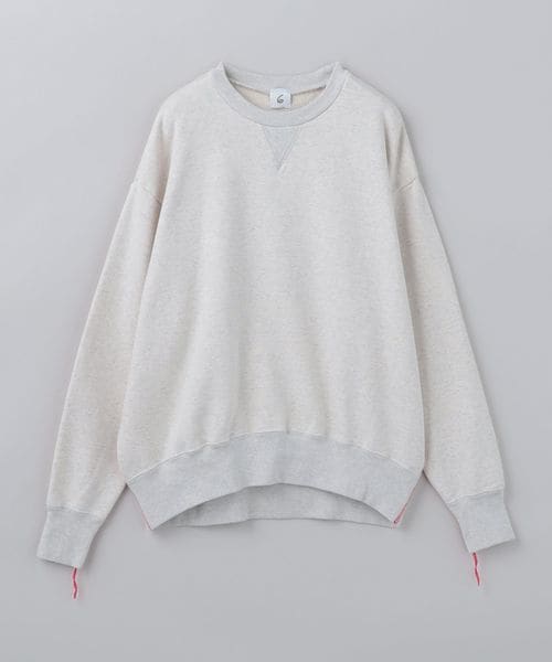 6(ROKU)＞コットンウラケ カラーステッチ クルーネック プルオーバー 25SS