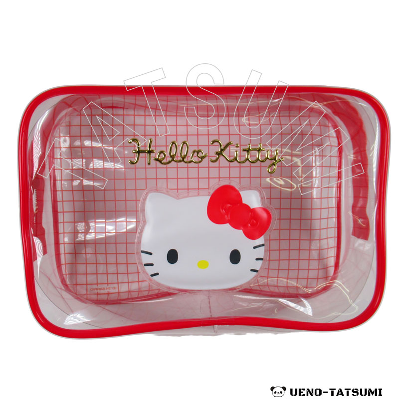 ハローキティ クリアポーチ 格子 - キャラクターショップ タツミ