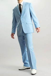 水色スーツ | シングル 2つボタンスーツ ノータック サイドベンツ