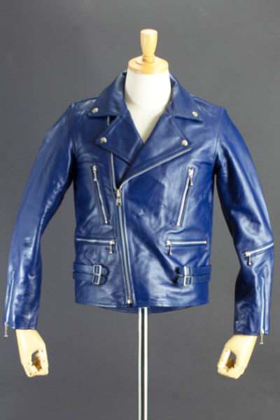 青いライダースジャケット【ライダースジャケット、革ジャン、送料無料】