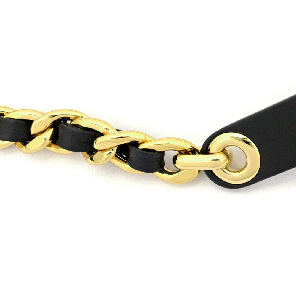 名東】【CHANEL】シャネル チェーンベルト ブラック 黒 ゴールド金具