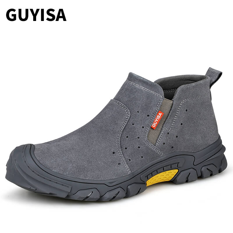 Grey Suede Lightweight Steel Toe skechers Safety Shoes