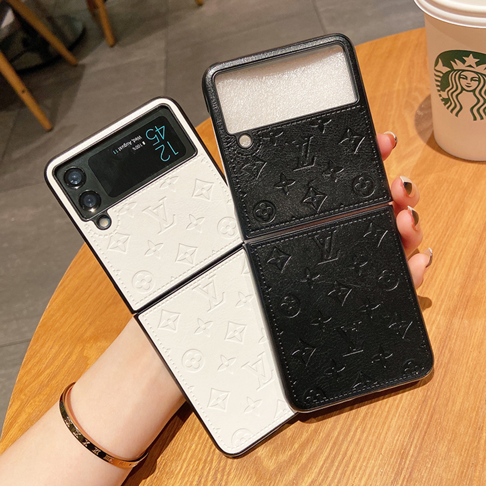 ヴィトン Galaxy Z Flip3ケース エンボス加工 モノグラム Louis