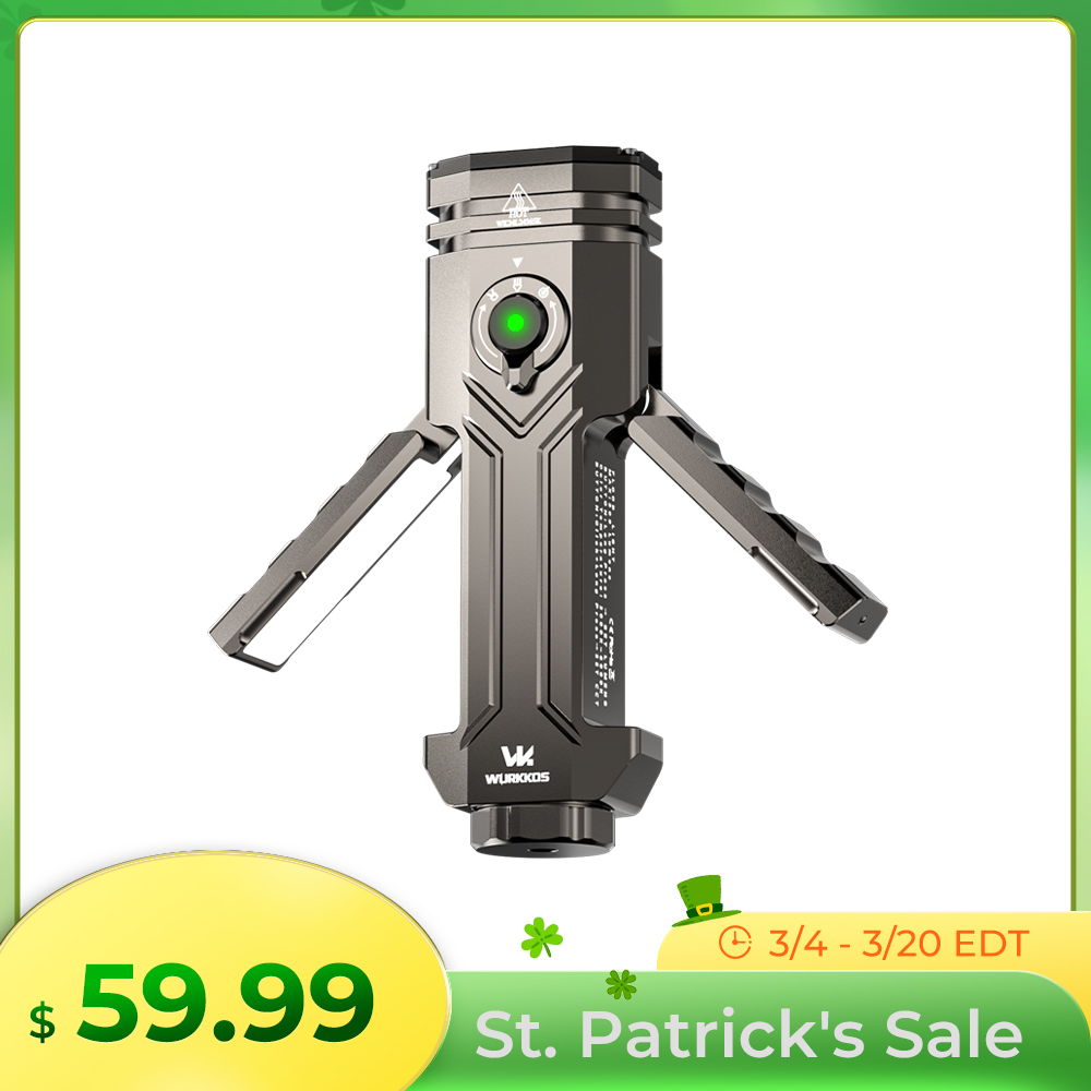 Wurkkos HD02 – 3300 Lm Quad-Beam Flashlight | Magnetic Folding Design