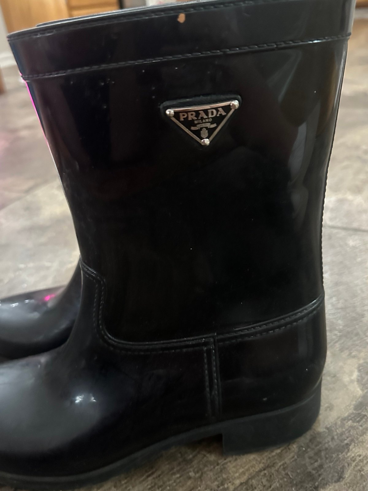 Prada Women's Black Rain Boots size 41 | Mercari
