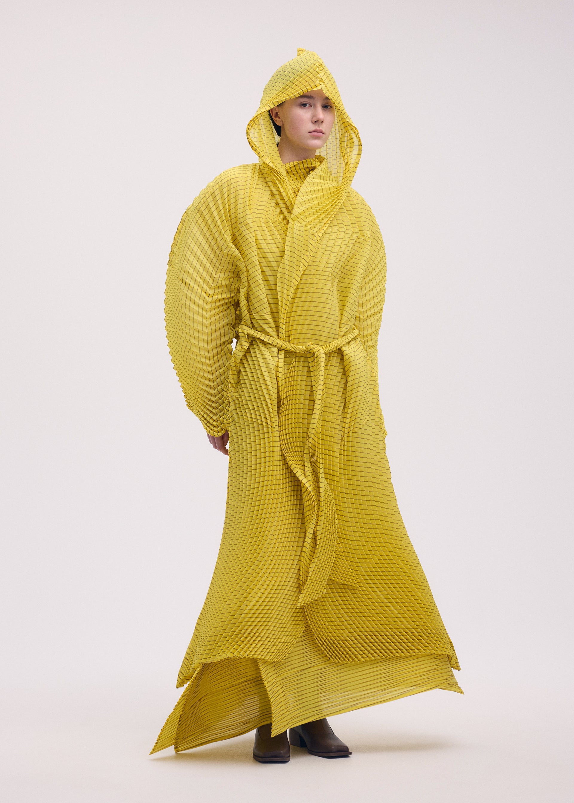 GENERIC STRIPES (HAND PLEATS) Coat Yellow-Hued – The official