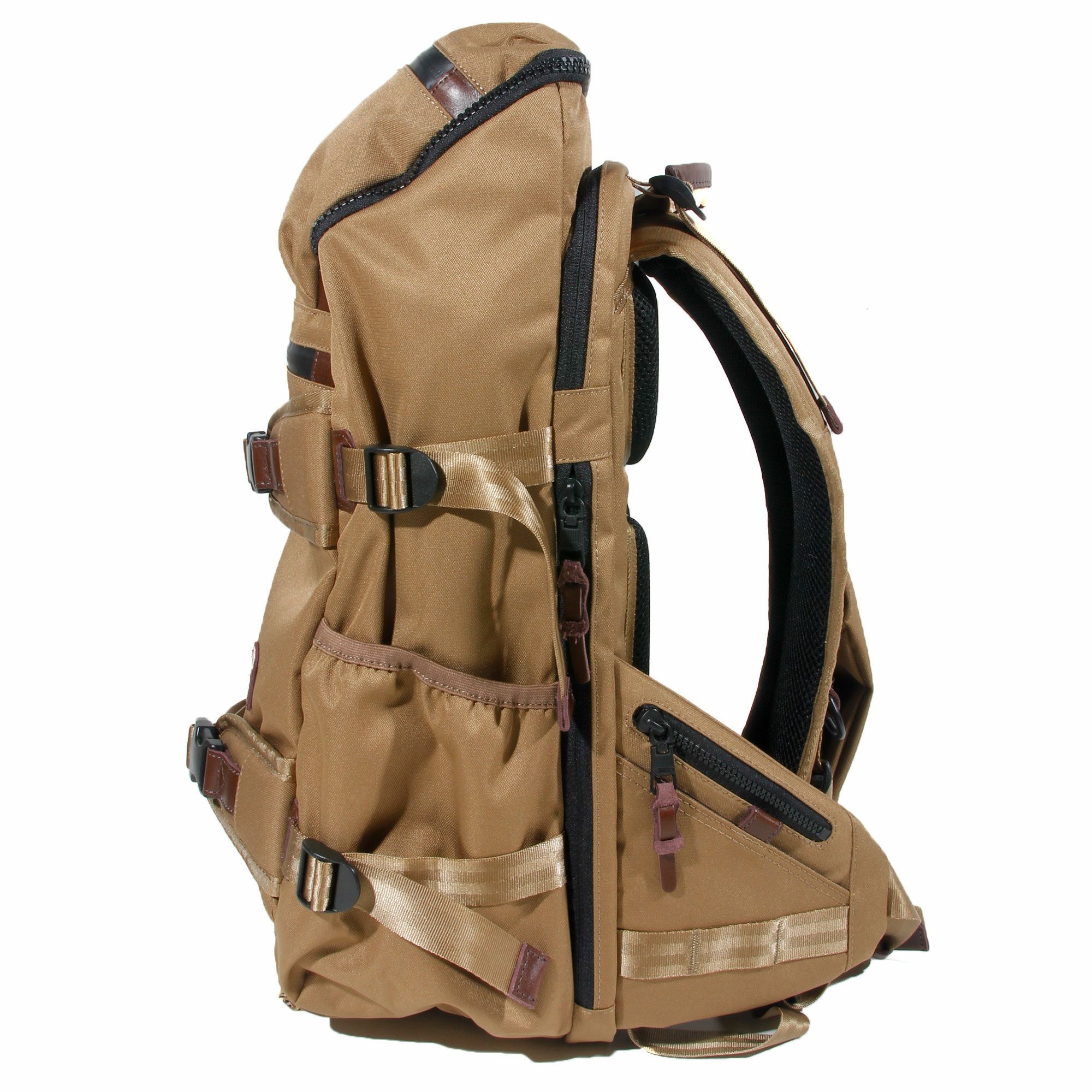 AS2OV (アッソブ) CORDURA DOBBY 305D ROUND ZIP BACK PACK KHAKI