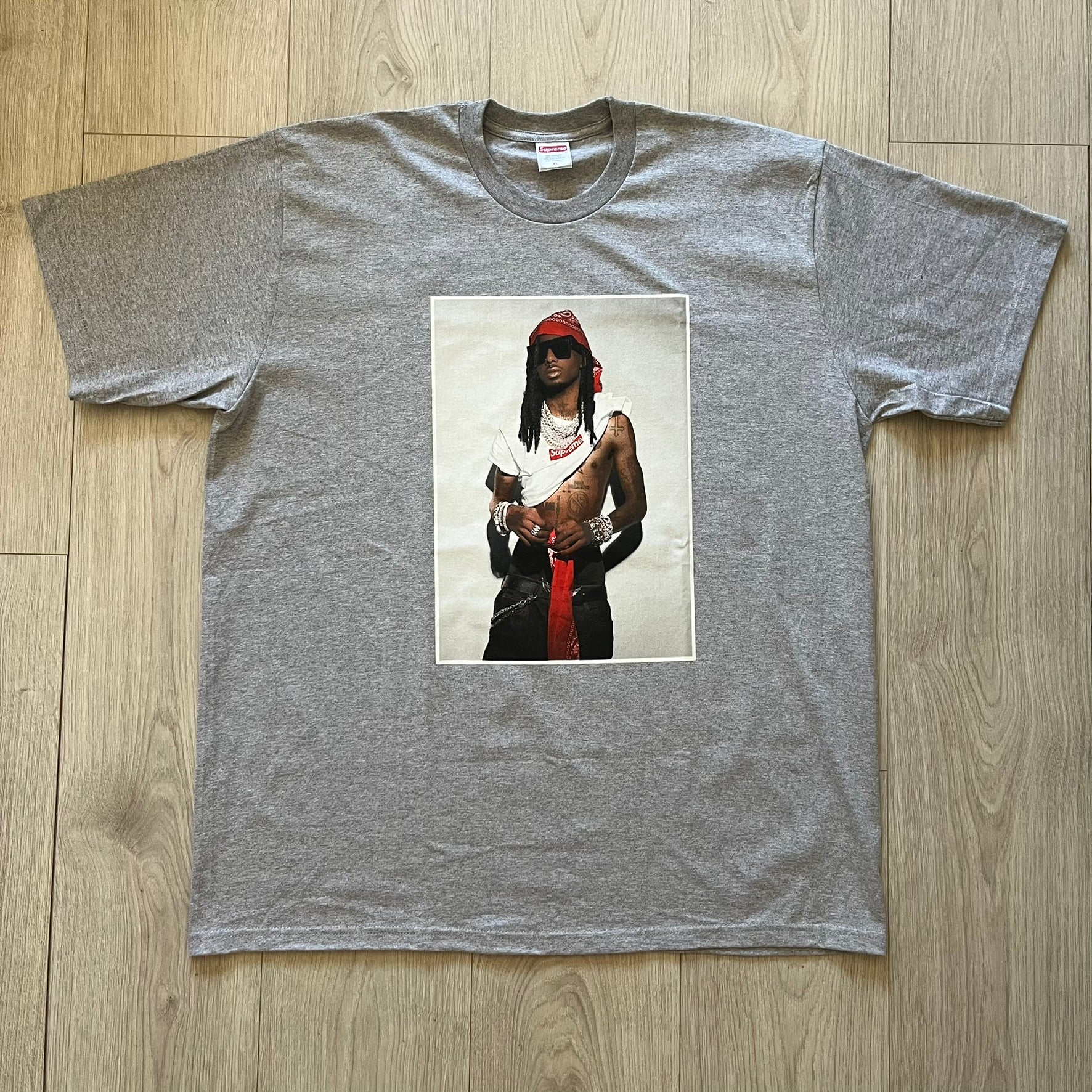 Supreme Playboi Carti Photo Tee Heather Gray – único13