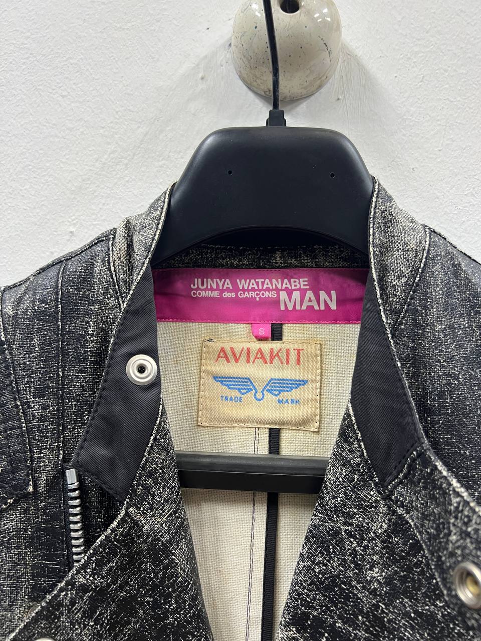 SS03 Junya Watanabe Man Pink x Lewis Leathers AVIAKIT Waxed Denim