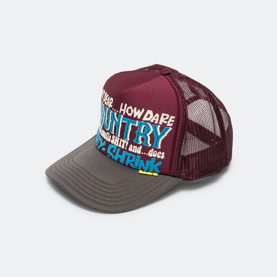 Kapital KOUNTRY DIRTY SHRINK Trucker CAP - Burgundy x Charcoal
