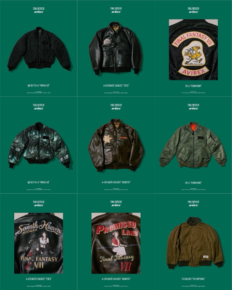 AVIREX x FINAL FANTASY VII REMAKE コラボコレクションが国内1月1日