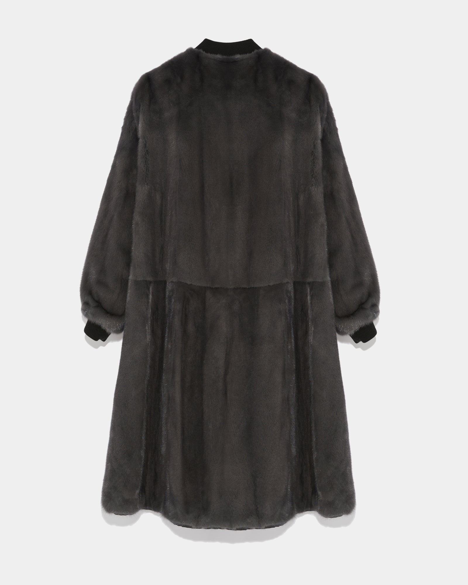 Reversible bomber jacket with mink - black/grey - Yves Salomon