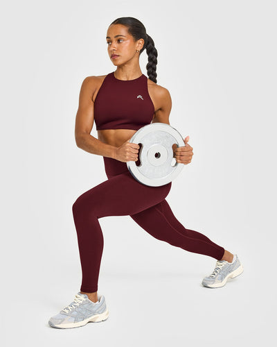 HIGH WAISTED SPORTS LEGGINGS - WOMEN - ROSEWOOD | Oner Active US