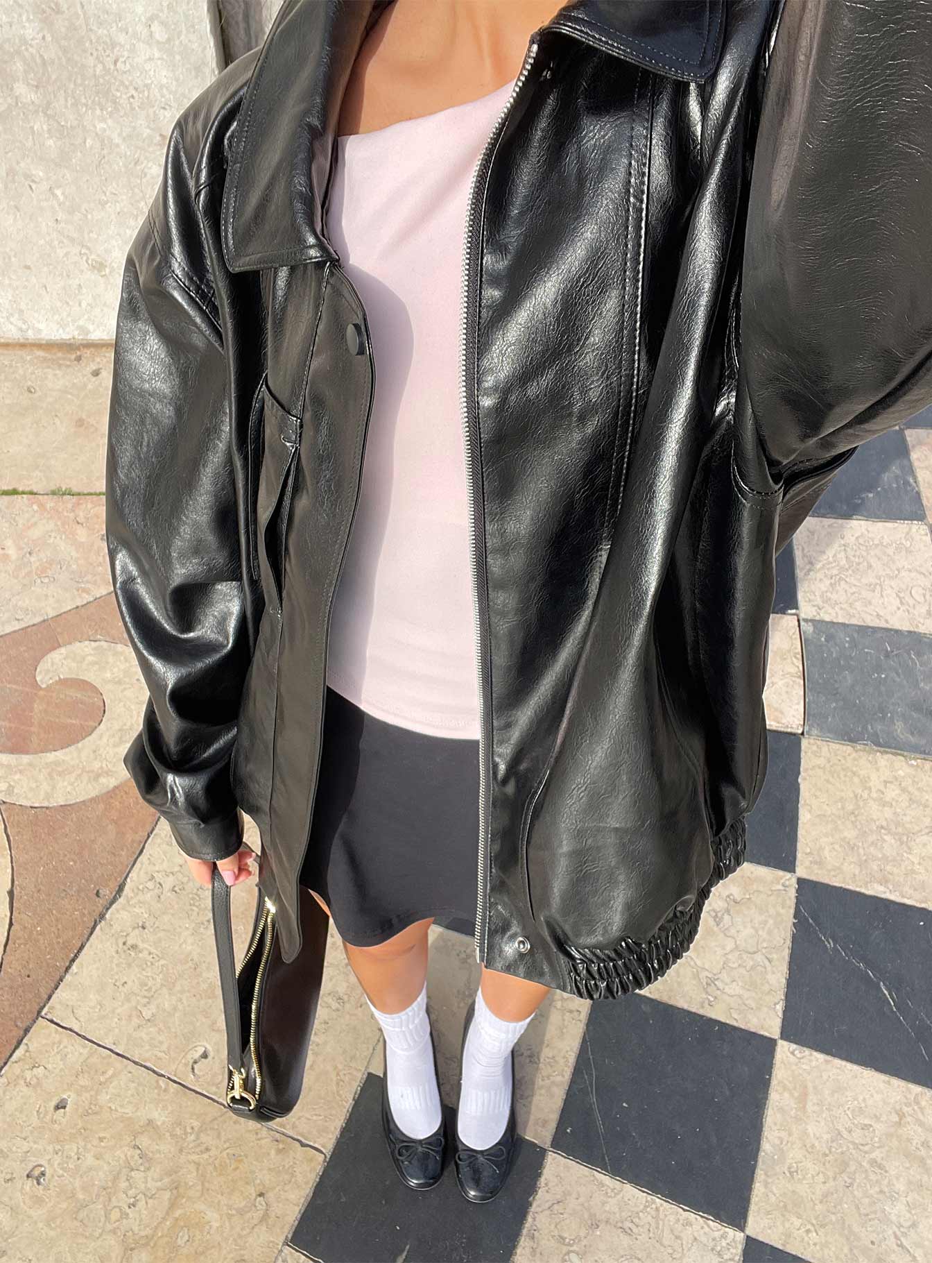 Devija Faux Leather Jacket Black | Princess Polly