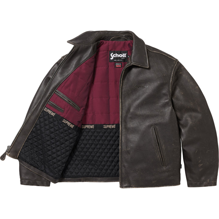 Supreme 25FW Supreme®/Schott® Leather Racer Jacket