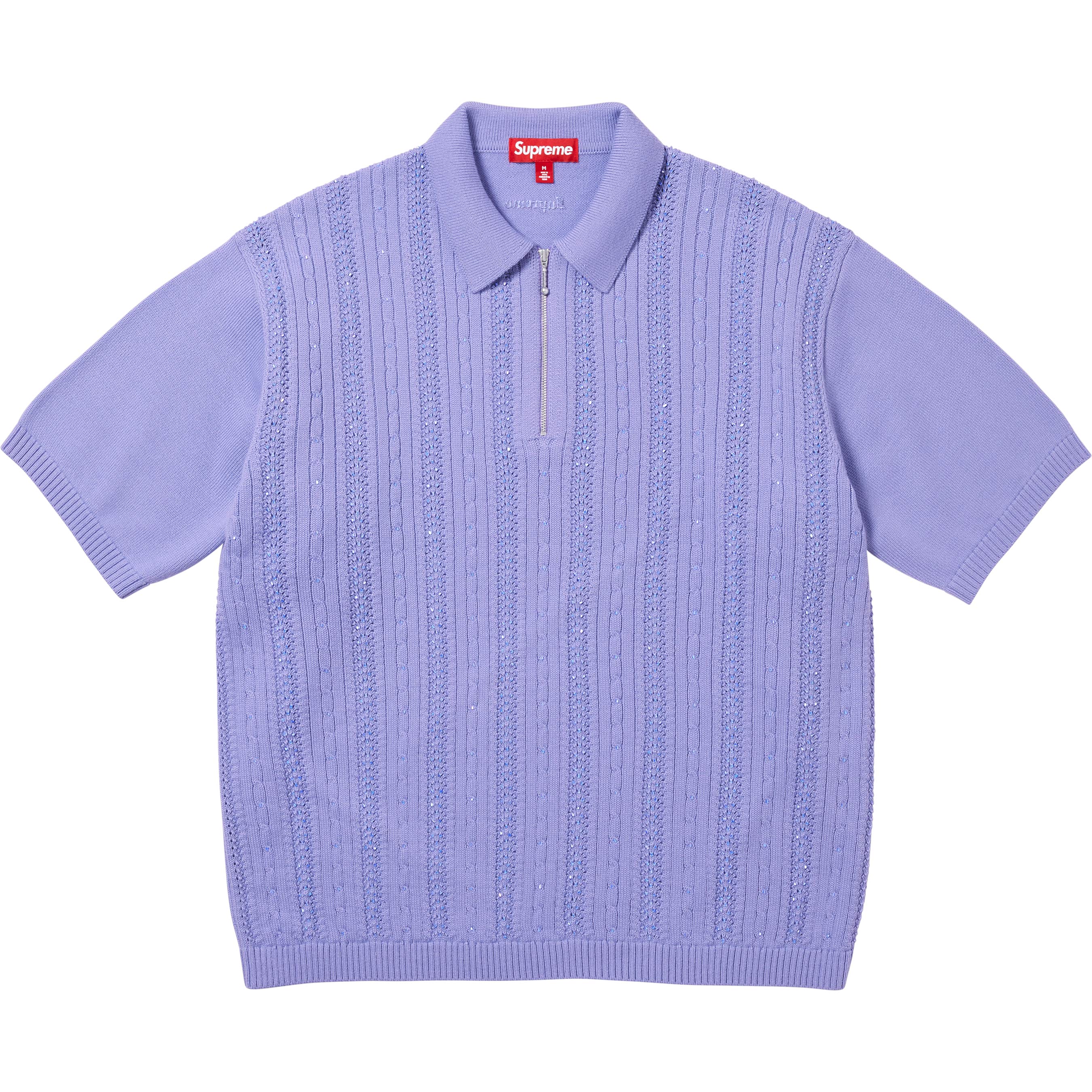 Beaded Zip S/S Polo Sweater - Shop - Supreme