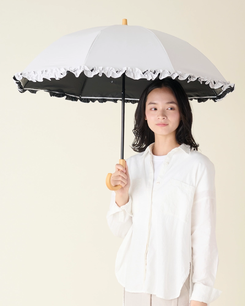 2段折 フリル / | 完全遮光日傘｜サンバリア100