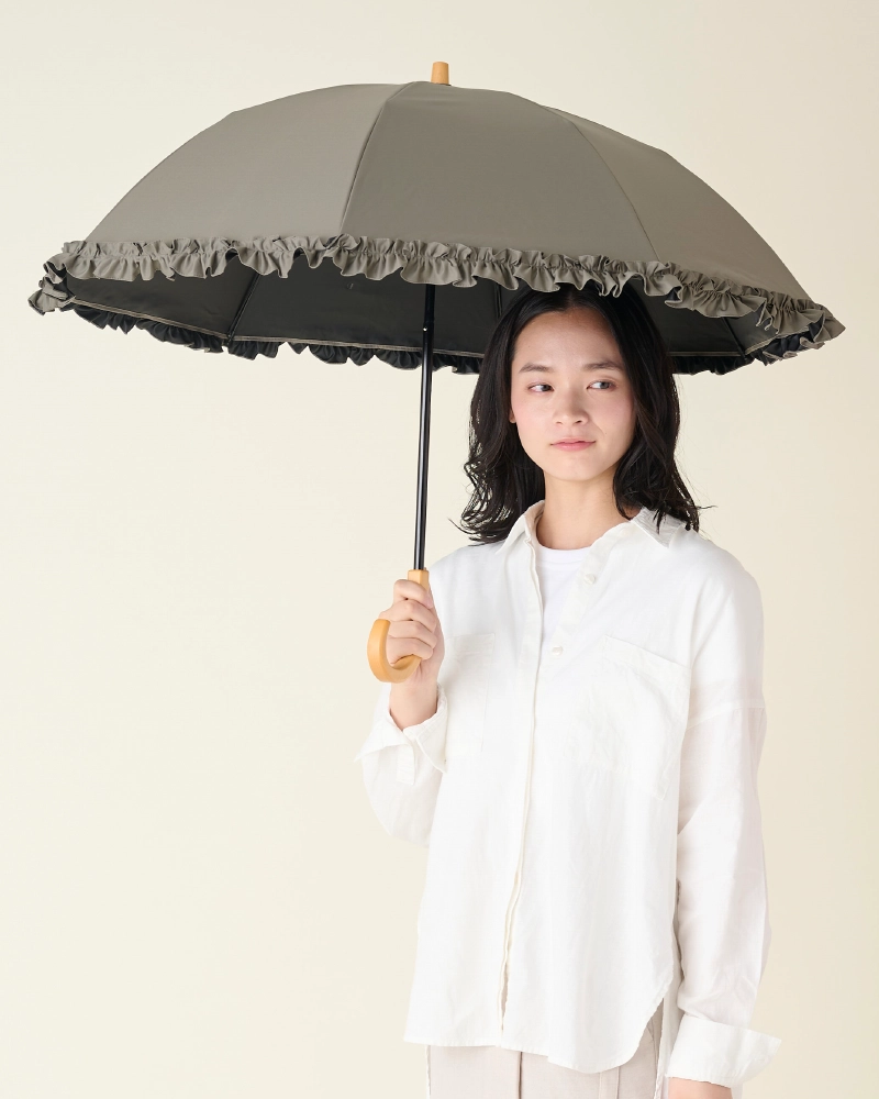 2段折 フリル / | 完全遮光日傘｜サンバリア100