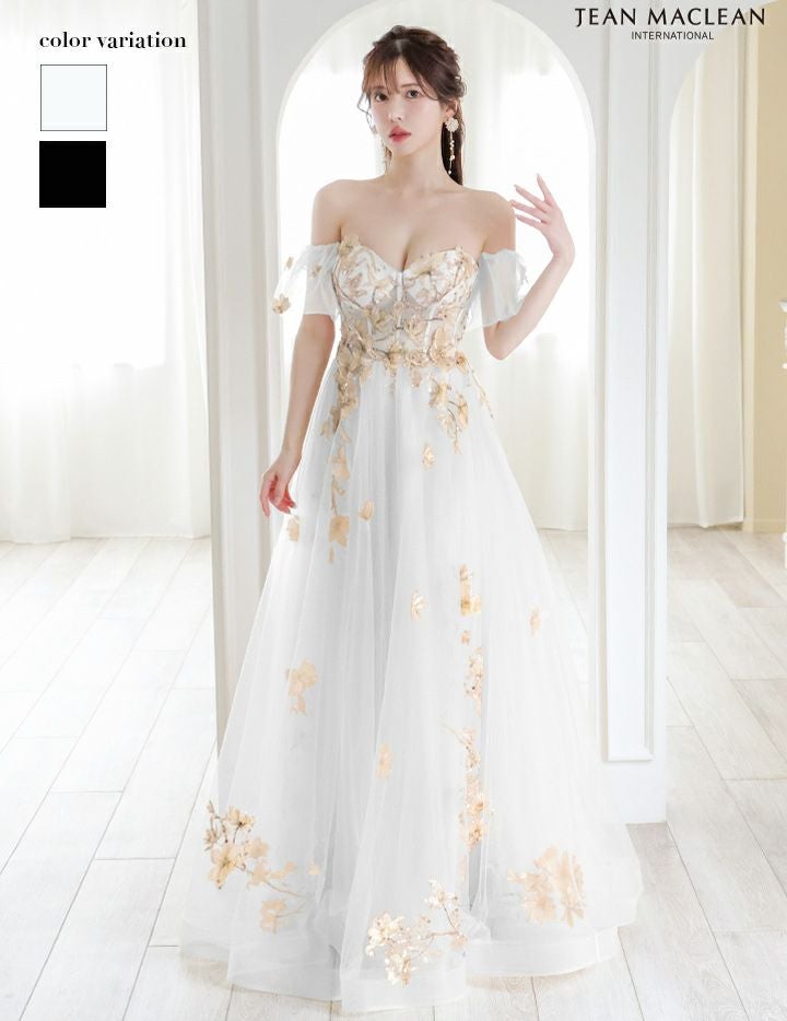 JEAN MACLEAN ジャンマクレーン 立体フラワー刺繍/オフショル