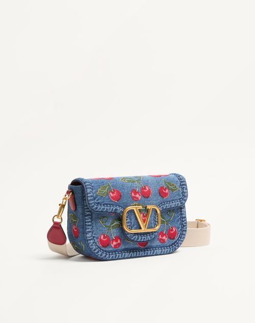 Valentino Garavani Alltime Denim Shoulder Bag With Cherryfic