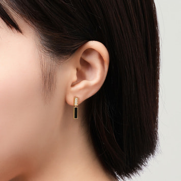 AGVA1579__OC ブラックカルセドニー ピアス｜ピアス｜ヴァンドーム青山