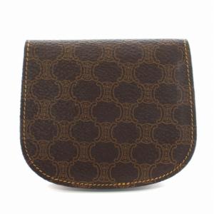 オールドセリーヌ コインケース 小銭入れ マカダム柄 茶 ブラウン