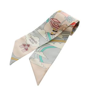 カレ45 屋根の上の庭 ミニスカーフ ガヴロッシュ シルク ホワイト