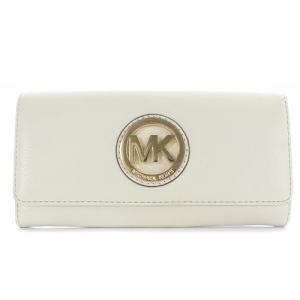 MK 長財布 レザー ロゴ 白 ホワイト（2023/03/04買取） - MICHAEL KORS
