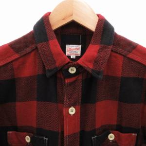 ヘビー フランネルシャツ バッファローチェック 長袖 38 M 赤 黒