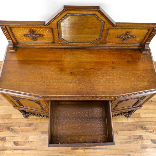 イギリスアンティーク ミラーバックサイドボード 収納家具 オーク材