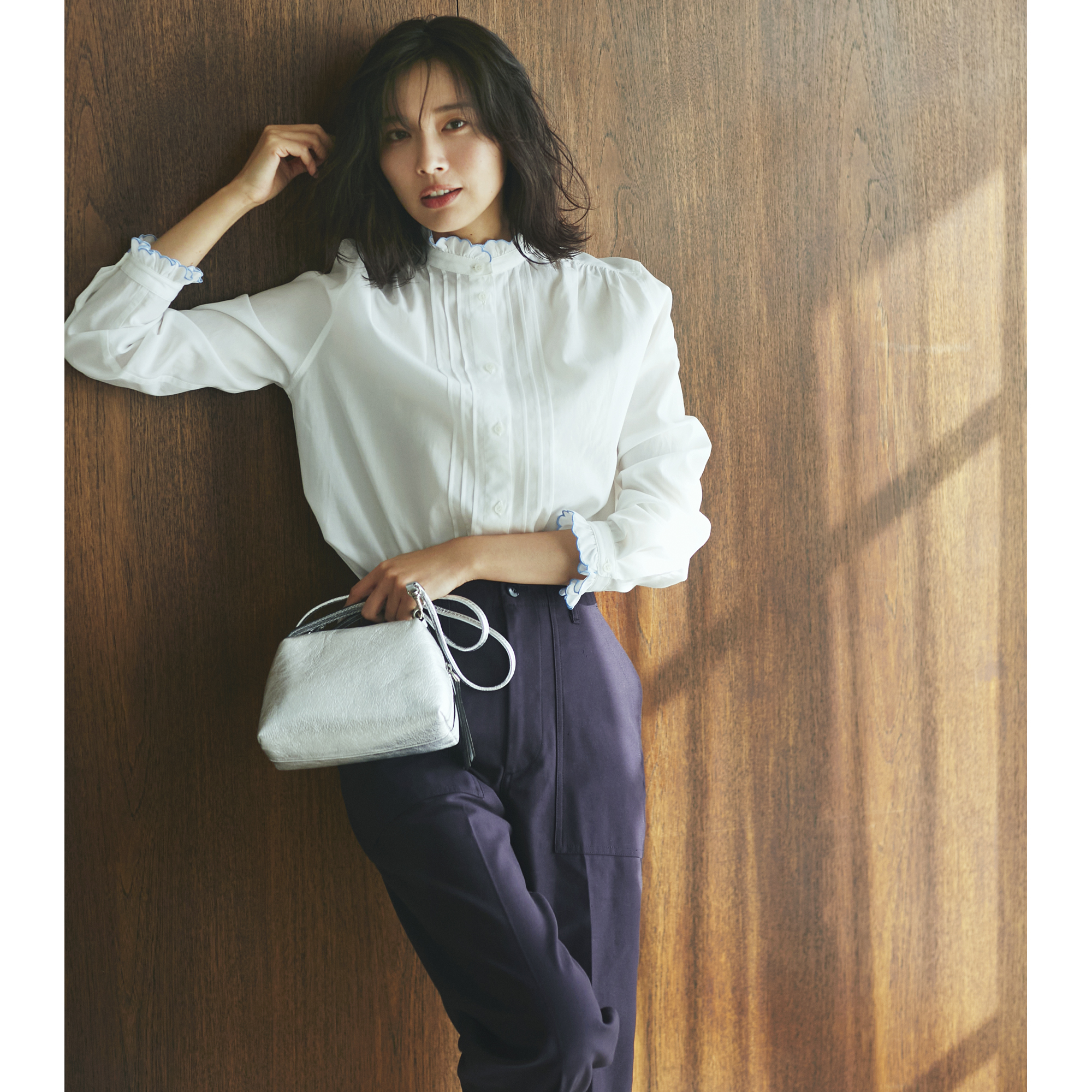 SINMEのフリルブラウス【STANDARD BOOK 2022SS】 | HAPPY PLUS VOICE