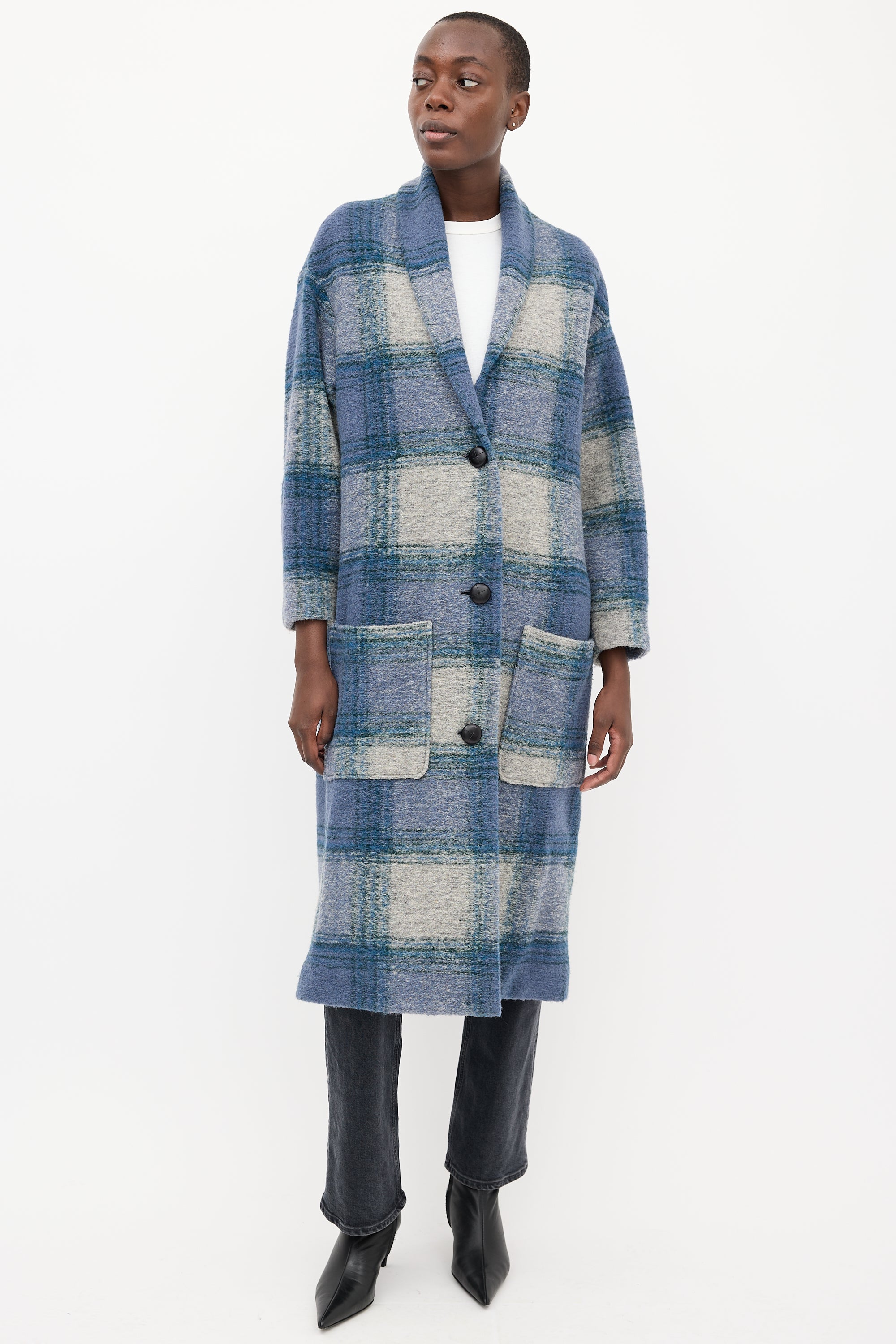 Isabel Marant Étoile // Blue Wool Plaid Elayo Coat – VSP Consignment
