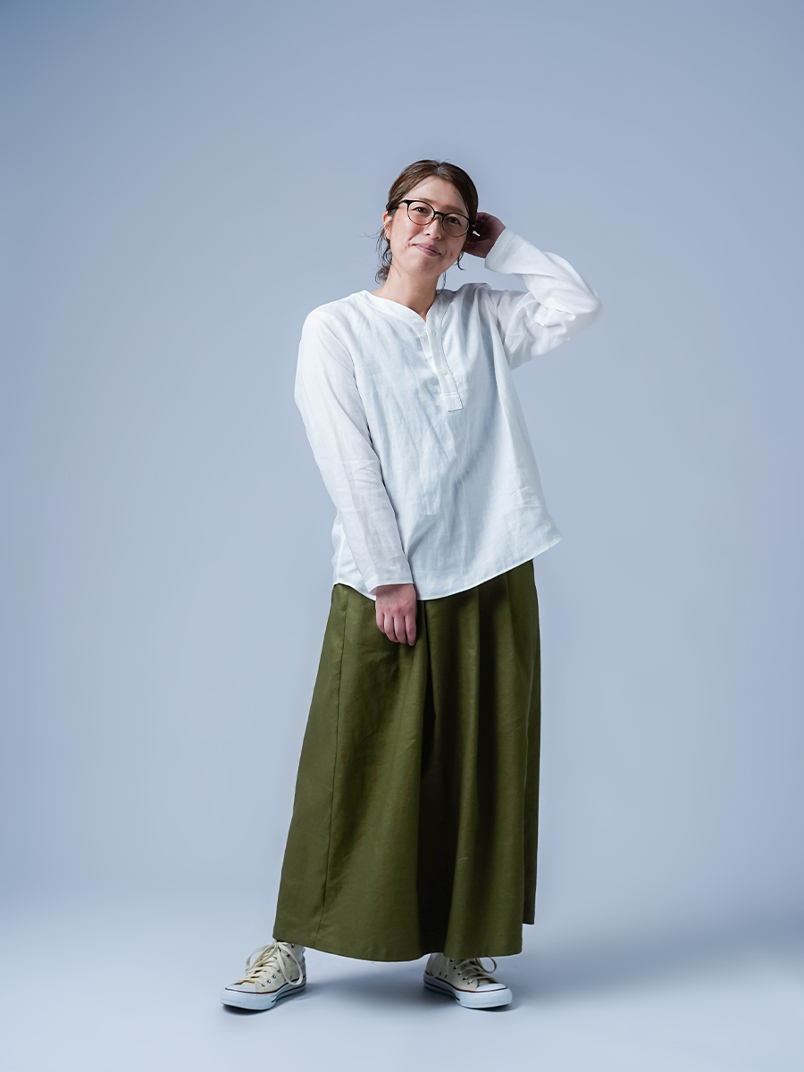 リネントップス】快適さ無制限 スリーピングシャツ ／ 白色 t030c-wht1