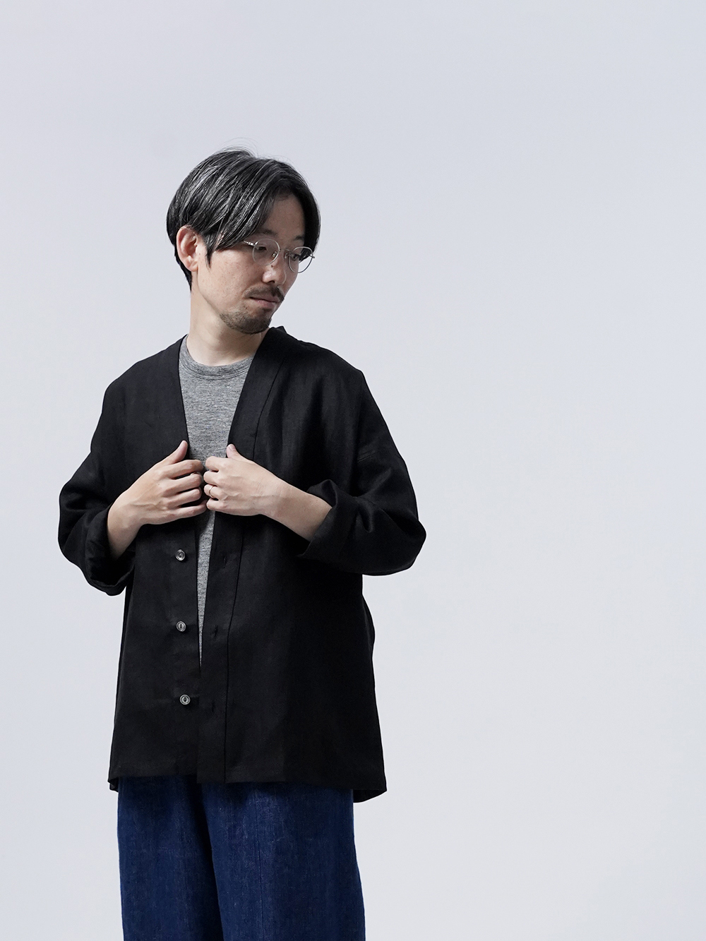 wafu】【リネンカーディガン】オールシーズン使える羽織もの